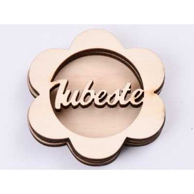 L439-Blank 3 straturi pentru licheni 5*5cm Iubeste   -1 buc