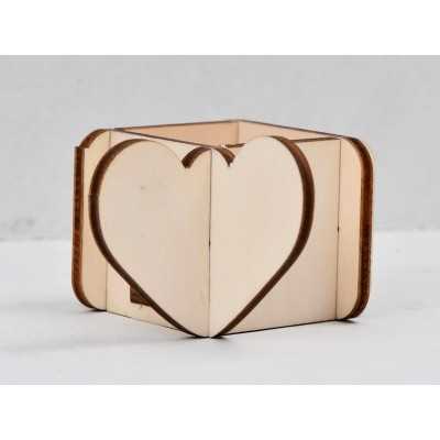 L448-Decupaj cutie lemn inimioara  -1 buc