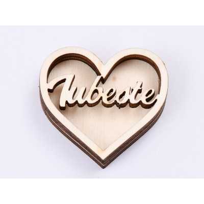 L454-Blank inima 3 straturi pentru licheni 4*4.5cm Iubeste   -1 buc