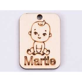 L486-Decupaj lemn 4*3cm Bebe baiat martisor  -1 buc