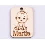 L486-Decupaj lemn 4*3cm Bebe baiat martisor  -1 buc