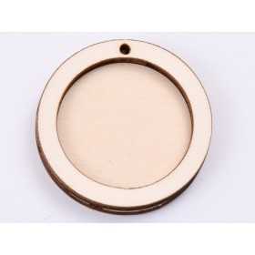 L497-Decupaj cerc lemn doua straturi cu gaura  pt licheni 4 cm