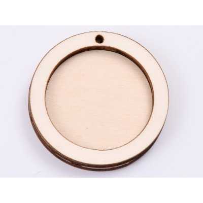 L497-Decupaj cerc lemn doua straturi cu gaura  pt licheni 4 cm