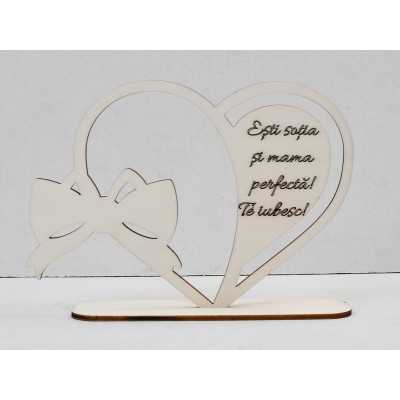 L531-Decoratiune "Sotia si mama perfecta"  inima cu suport 17x25cm 1buc