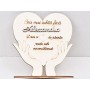 L585-Decoratiune "Cea mai iubita fiica"  inima cu suport 18x21cm 1buc