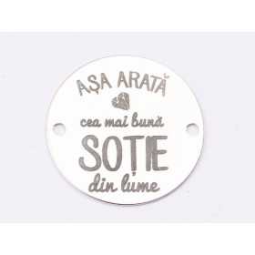E1413 GS Link rotund argint 925 "Cea mai buna sotie" 16.5mm 1 buc