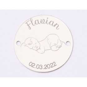 S117 - Banut din argint pentru eveniment special de 16.5mm model cu bebe dormind