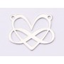 E1480 N - Pandant argint 925 Inima cu infinit,  21x17mm- 1 buc