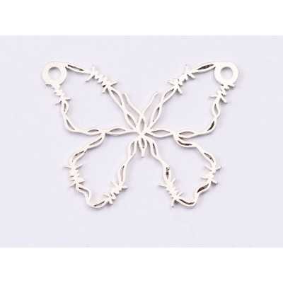 E1481 N - Pandant argint 925 Fluture,  23x17.5mm- 1 buc