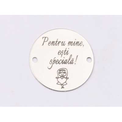E1524 GS Link argint "Pentru mine, esti speciala!"  16.5mm, 0.3mm 1 buc