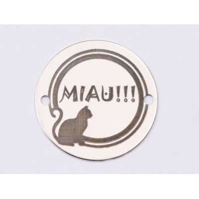 E1527 GS Link argint "MIAU!!!"  16.5mm, 0.3mm 1 buc