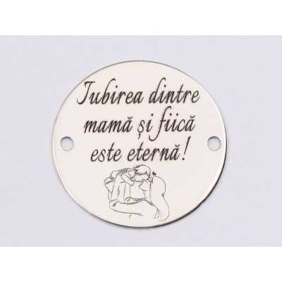 E1528 GS Link argint "Iubire eterna!"  16.5mm, 0.3mm 1 buc