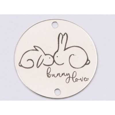 E1529 GS Link argint "Bunny love"  16.5mm, 0.3mm 1 buc