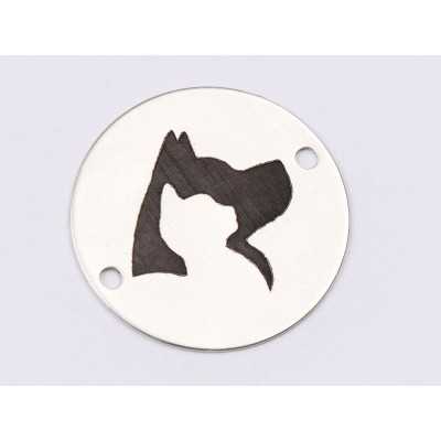 E1530 GS Link argint "Paste Fericit"  16.5mm, 0.3mm 1 buc