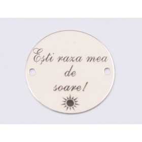 E1535 GS Link argint "Raza de soare" 16.5mm, 0.3mm 1 buc