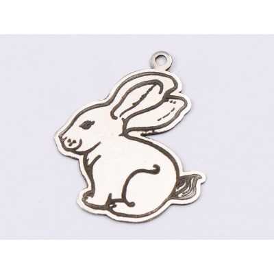 E1539 G Charm argint "Iepuras"  17x20.5mm, 0.3mm 1 buc
