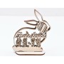 L703-Iepuras decorativ "Paste fericit" 3 straturi 15x13cm  - 1 buc