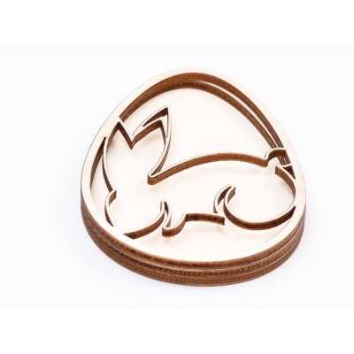 L716-Ou cu iepuras decorativ pentru licheni 3 straturi 12x8.5cm  - 1 buc