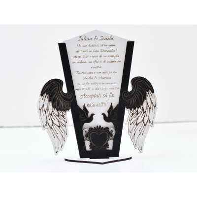 L717-Decoratiune "Vreti sa fiti nasii nostri?" 17x16cm  - 1 buc