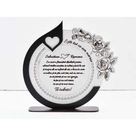 L718-Decoratiune MDF "Esti tot ce am nevoie" 19x20cm  - 1 buc