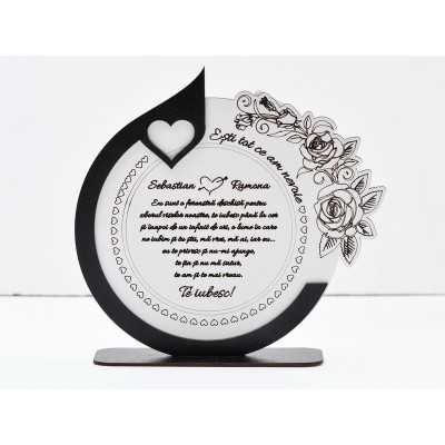 L718-Decoratiune MDF "Esti tot ce am nevoie" 19x20cm  - 1 buc