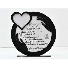 L722-Decoratiune MDF "Draga mama" 20x20cm  - 1 buc