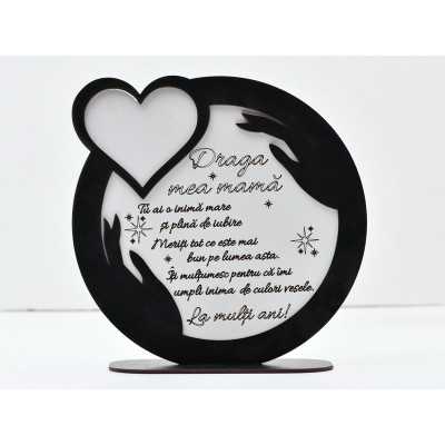 L722-Decoratiune MDF "Draga mama" 20x20cm  - 1 buc