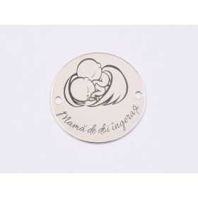 E1555 GS Link argint "Mama de doi ingerasi" 16.5mm, 0.3mm 1 buc