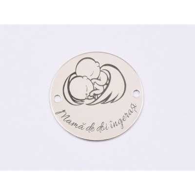 E1548 GS Link argint "Mom holding baby"  16.5mm, 0.3mm 1 buc