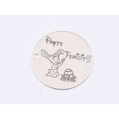 E1556 GS Link argint "Paste Fericit"  16.5mm, 0.3mm 1 buc