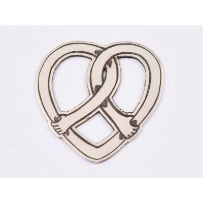 E1561 GS Link argint "Arms around heart"  18.5x18mm, 0.5mm 1 buc