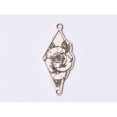 E1563 G Link argint "Trandafir"  23.5x11mm, 0.5mm 1 buc