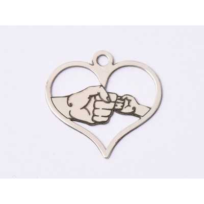 E1565 G Charm argint "Fist bump"  18.5x19.5mm, 0.5mm 1 buc