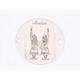 E1580 GS Banut argint "Besties" 1 buc 16.5mm, 0.3mm 1 buc