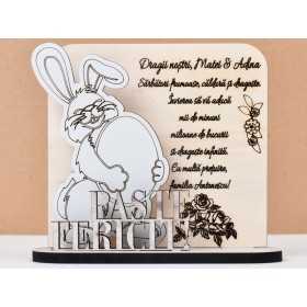 L729- Pereche cercei MDF model geometric 6x2 cm  -1 pereche