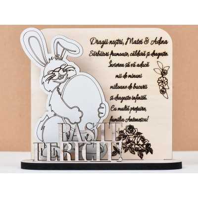 L729- Pereche cercei MDF model geometric 6x2 cm  -1 pereche
