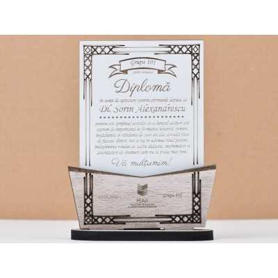 L731 -Decoratiune "Diploma in semn de apreciere" 16x12 cm  -1 bucata