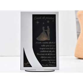 L736 -Decupaj MDF alb "Casa de piatra" 20x13 cm  -1 bucata