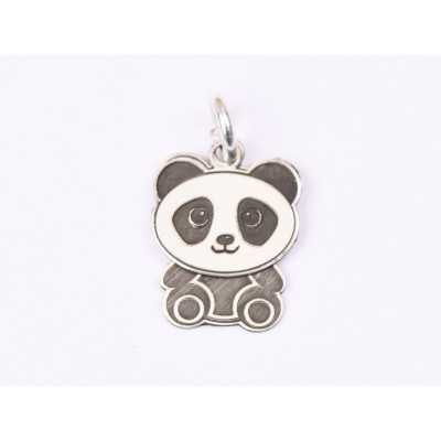 E1592 G Charm decupaj compus , cu za "Panda" 15x9mm, 0.3mm 1 buc