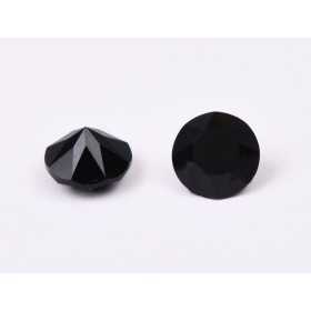 0546-Austria Chaton Round Stone, 7mm, Jet - 1 buc