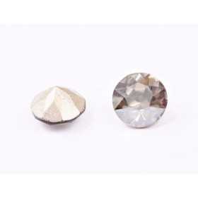 0612-Austria Chaton Round Stone, 7mm, Crystal Satin Silver Foiled - 1 buc