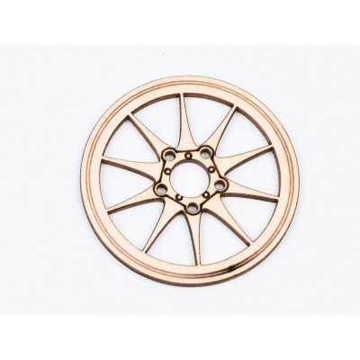 L761-Decoratiune lemn  " Cerc model abstract   " 7 cm - 1 buc