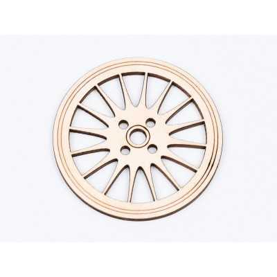 L763-Decoratiune lemn  " Cerc model abstract   " 7 cm - 1 buc