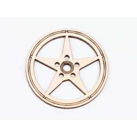 L765-Decoratiune lemn  " Cerc model abstract   " 7 cm - 1 buc