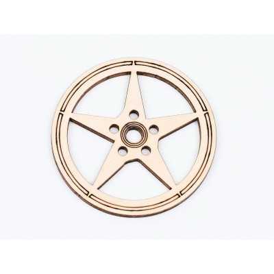 L765-Decoratiune lemn  " Cerc model abstract   " 7 cm - 1 buc