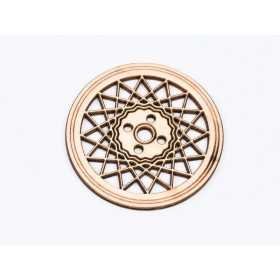 L768-Decoratiune lemn  " Cerc model abstract   " 7 cm - 1 buc