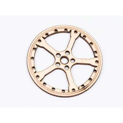 L770-Decoratiune lemn  " Cerc model abstract   " 7 cm - 1 buc
