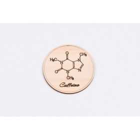 L773-Decoratiune lemn  " Cerc formula Cafeina  " 7 cm - 1 buc