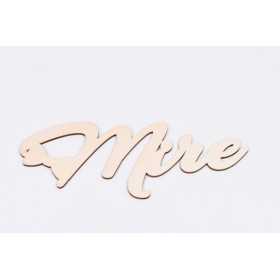 L518-Decupaj lemn text Mire cu papion  25x10 cm