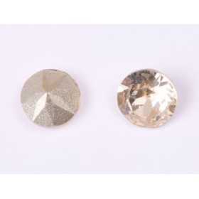 0710-Austria Chaton Round Stone, 7mm, Light Peach Silver Foiled - 1 buc